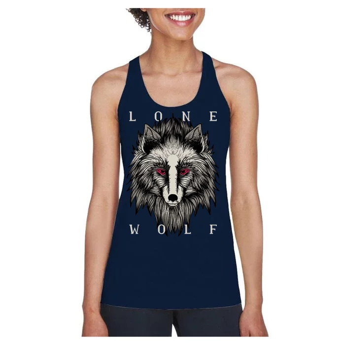 Lone Wolf Red Eyes Women's Racerback Tank