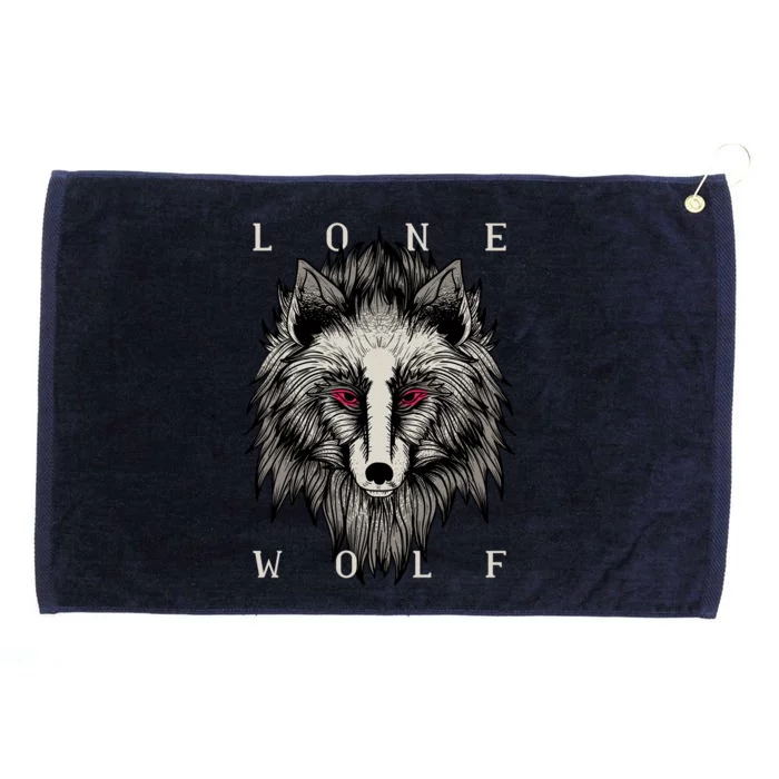 Lone Wolf Red Eyes Grommeted Golf Towel