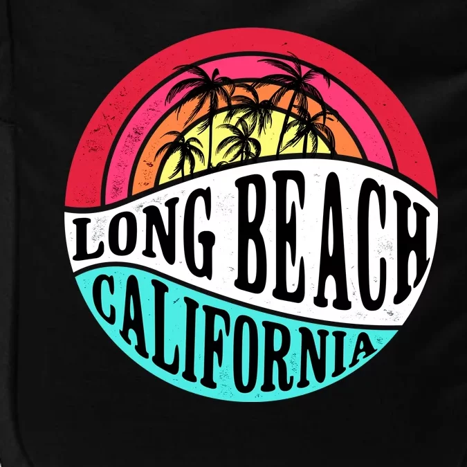 Long Beach California Retro Circle Impact Tech Backpack