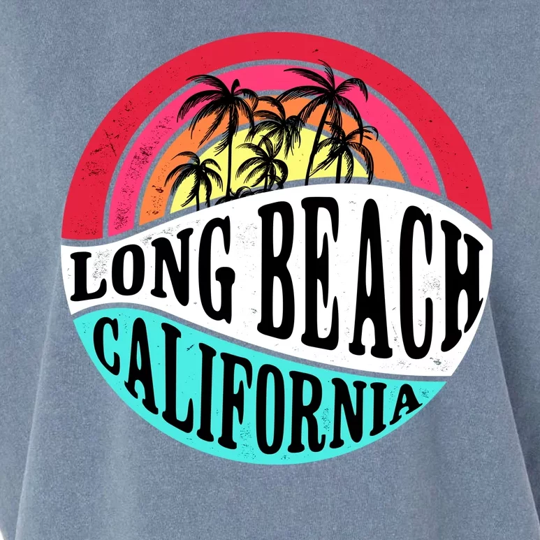 Long Beach California Retro Circle Garment-Dyed Women's Muscle Tee