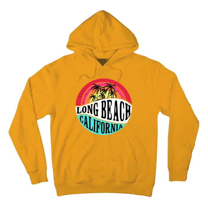 Long Beach California Retro Circle Hoodie