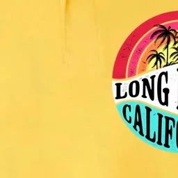 Long Beach California Retro Circle Softstyle Adult Sport Polo