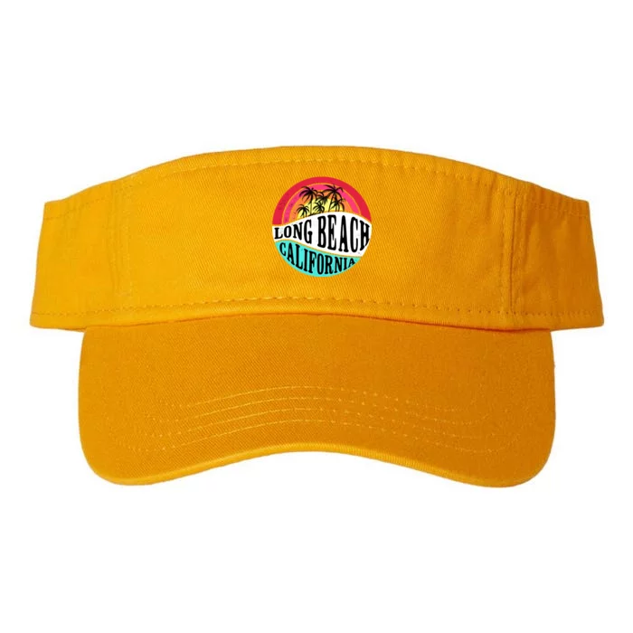 Long Beach California Retro Circle Valucap Bio-Washed Visor