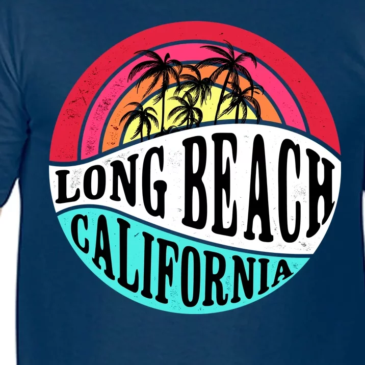 Long Beach California Retro Circle Comfort Colors T-Shirt