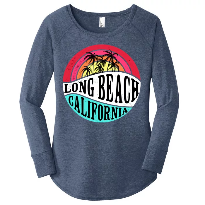 Long Beach California Retro Circle Women's Perfect Tri Tunic Long Sleeve Shirt