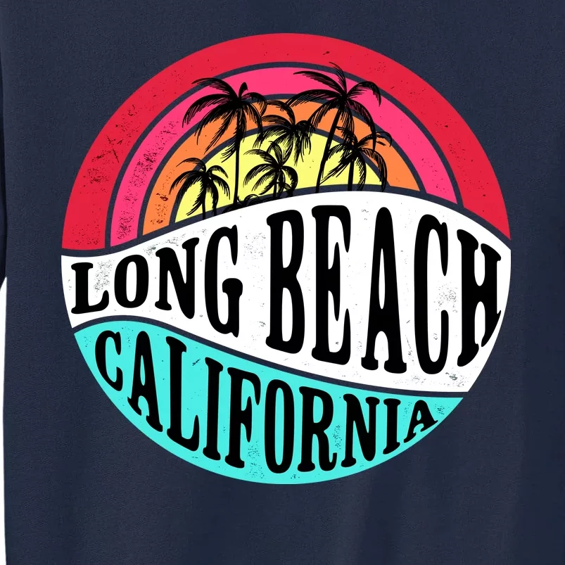 Long Beach California Retro Circle Tall Sweatshirt