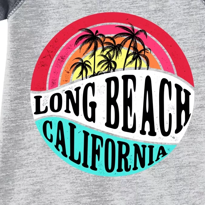 Long Beach California Retro Circle Infant Baby Jersey Bodysuit