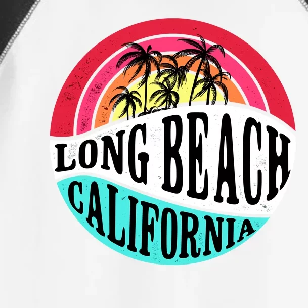 Long Beach California Retro Circle Toddler Fine Jersey T-Shirt