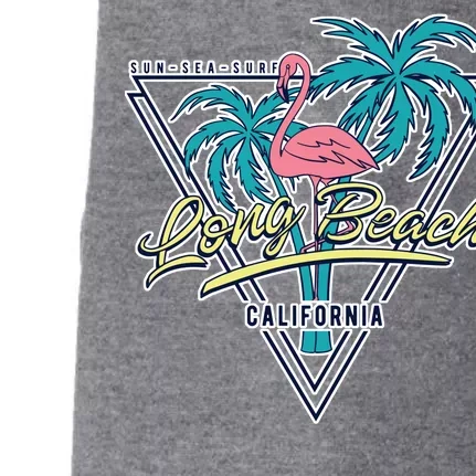 Long Beach California Retro Vibe Doggie 3-End Fleece Hoodie