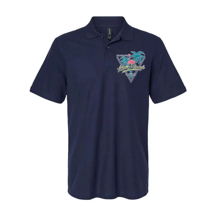 Long Beach California Retro Vibe Softstyle Adult Sport Polo