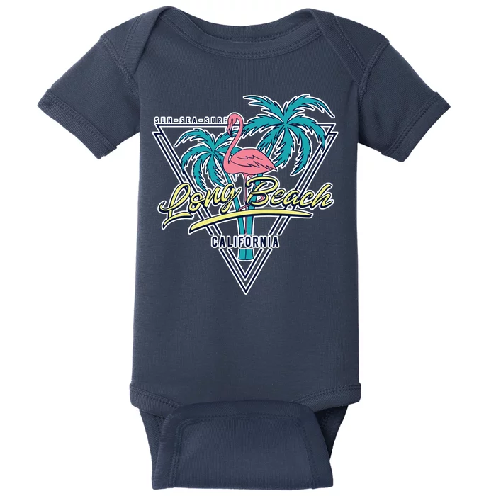 Long Beach California Retro Vibe Baby Bodysuit