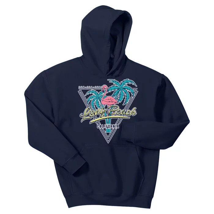 Long Beach California Retro Vibe Kids Hoodie