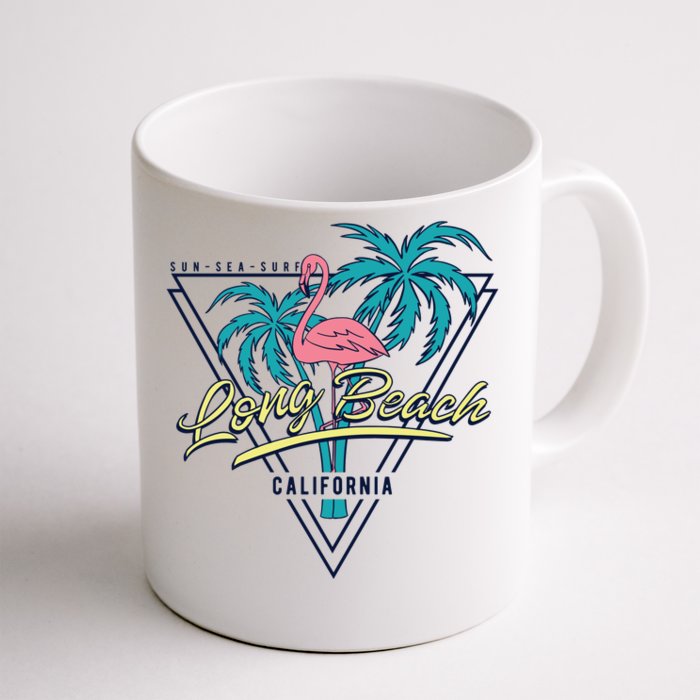 Long Beach California Retro Vibe Front & Back Coffee Mug