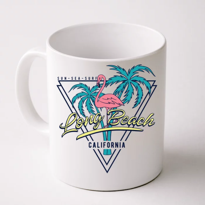 Long Beach California Retro Vibe Front & Back Coffee Mug