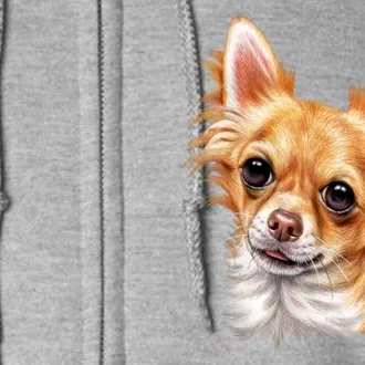 Long Haired Chihuahua Full Zip Hoodie