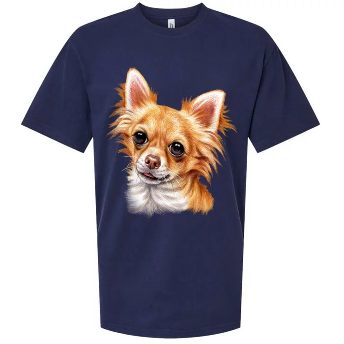 Long Haired Chihuahua Sueded Cloud Jersey T-Shirt