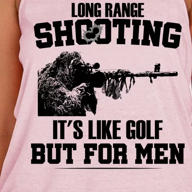 Long Range Shooting It's Like Golf But For Men Women's Knotted Racerback Tank