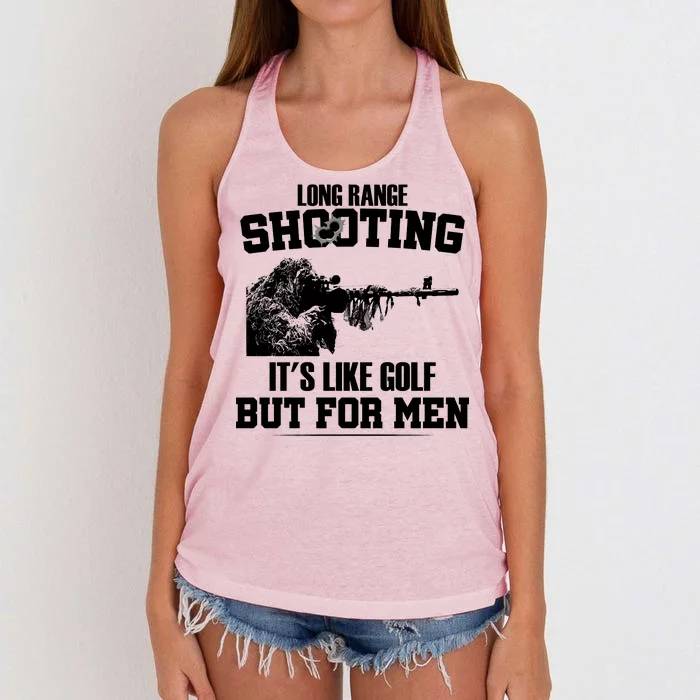 Long Range Shooting It's Like Golf But For Men Women's Knotted Racerback Tank