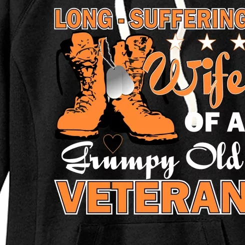 Long-Suffering Wife Of A Grumpy Old Veteran Women's Fleece Hoodie