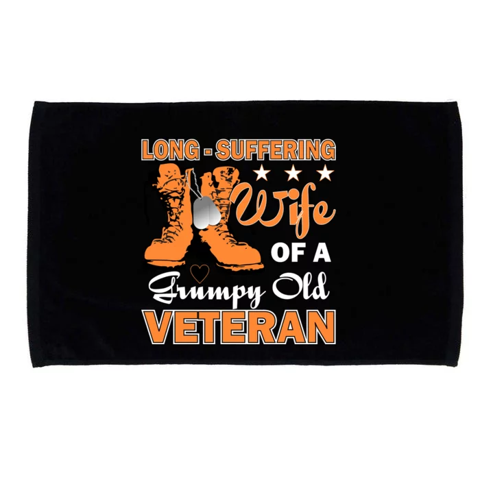 Long-Suffering Wife Of A Grumpy Old Veteran Microfiber Hand Towel