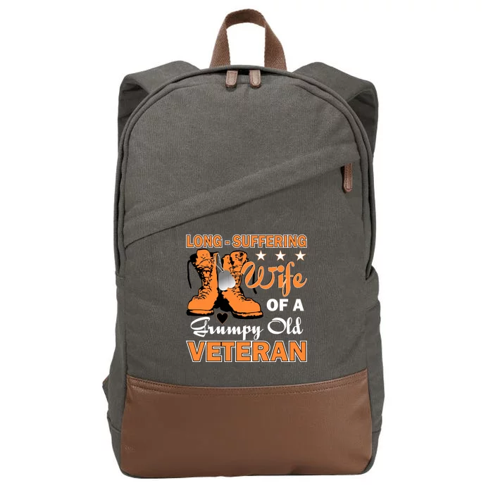 Long-Suffering Wife Of A Grumpy Old Veteran Cotton Canvas Backpack