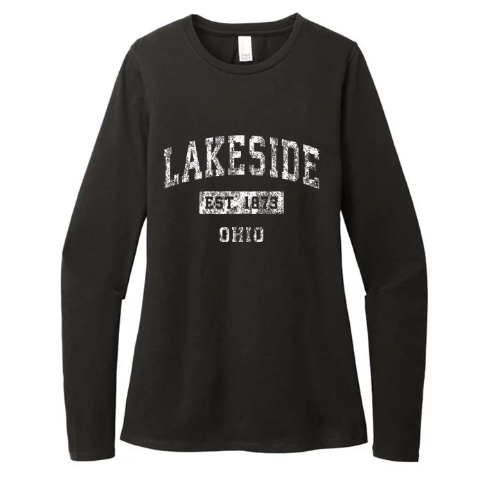 Lakeside Ohio Oh Vintage Established Sports Womens CVC Long Sleeve Shirt