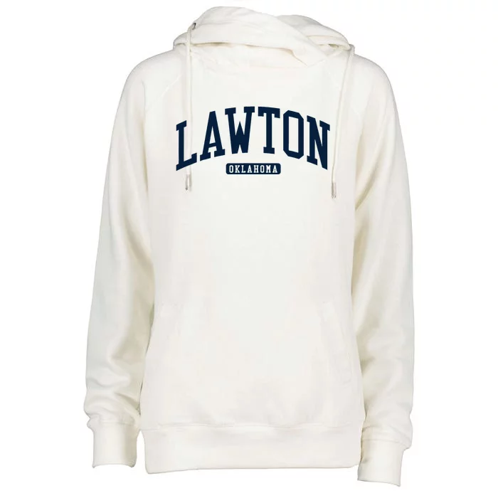 Lawton Oklahoma Ok College U.N.I.V.E.R..S.It.Y Style Womens Funnel Neck Pullover Hood