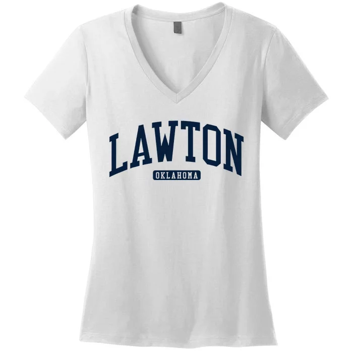 Lawton Oklahoma Ok College U.N.I.V.E.R..S.It.Y Style Women's V-Neck T-Shirt