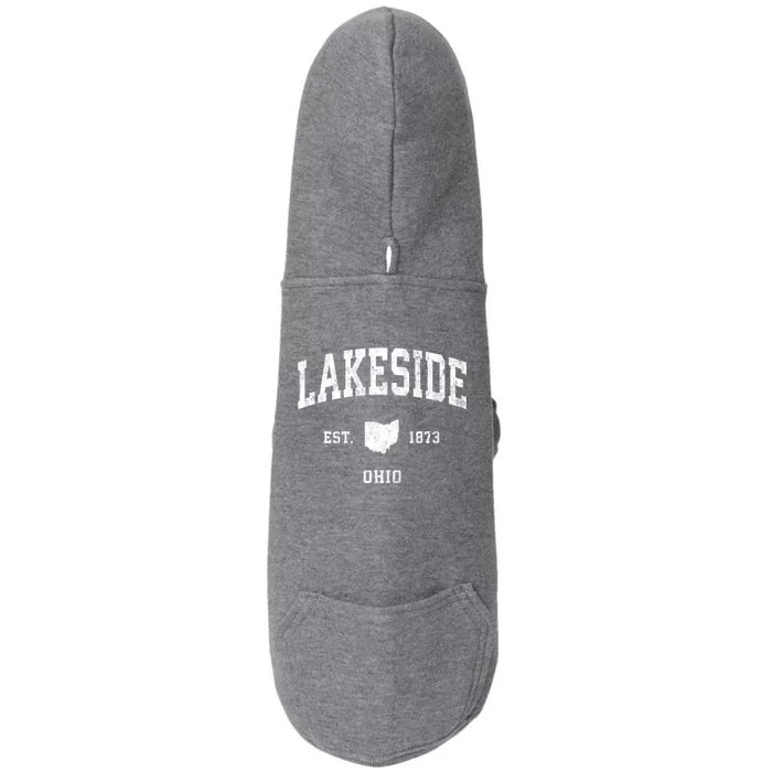 Lakeside Ohio Oh Vintage Athletic Doggie 3-End Fleece Hoodie