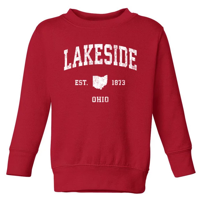 Lakeside Ohio Oh Vintage Athletic Toddler Sweatshirt