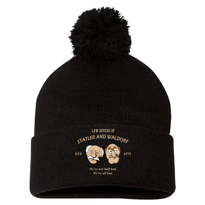 Law Offices Of Statler And Waldorf Est 1975 Pom Pom 12in Knit Beanie