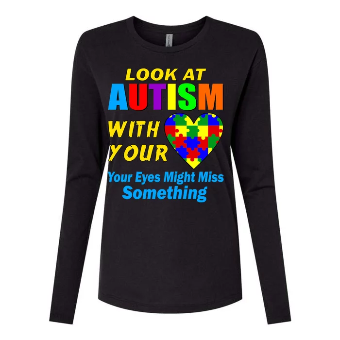 Look At Autism With Your Heart Womens Cotton Relaxed Long Sleeve T-Shirt