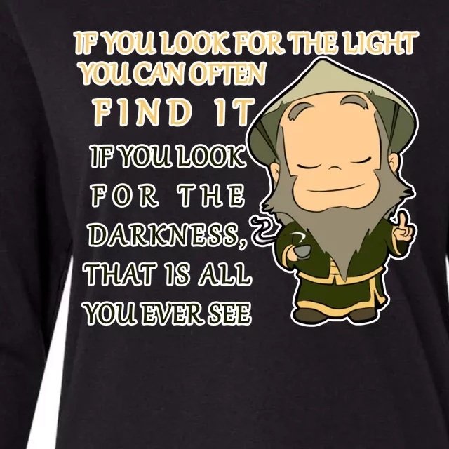 Look For The Light Not Darkness Uncle Iron Quote Womens Cotton Relaxed Long Sleeve T-Shirt