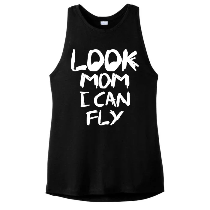 Look Mom I Can Fly Ladies Tri-Blend Wicking Tank