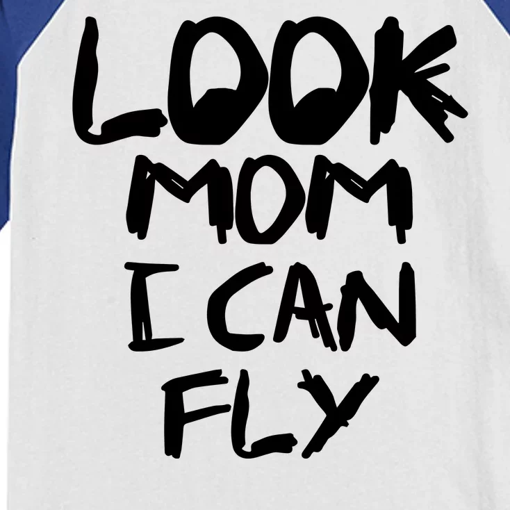 Look Mom I Can Fly Kids Colorblock Raglan Jersey