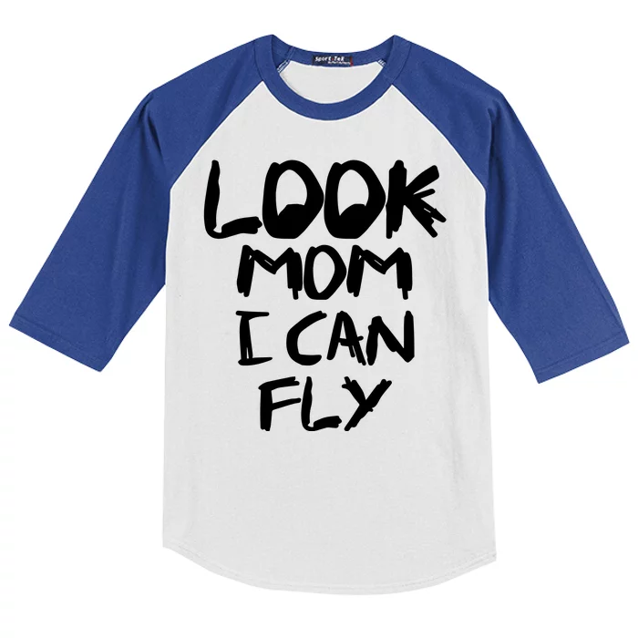 Look Mom I Can Fly Kids Colorblock Raglan Jersey