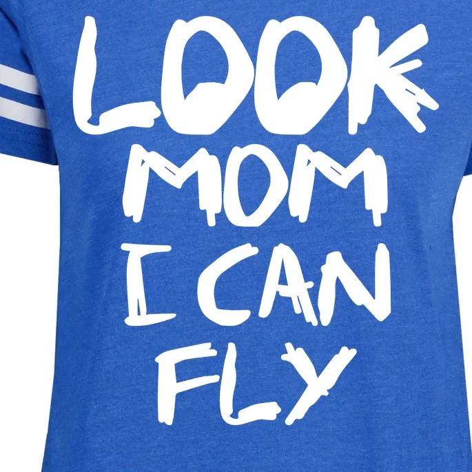 Look Mom I Can Fly Enza Ladies Jersey Football T-Shirt