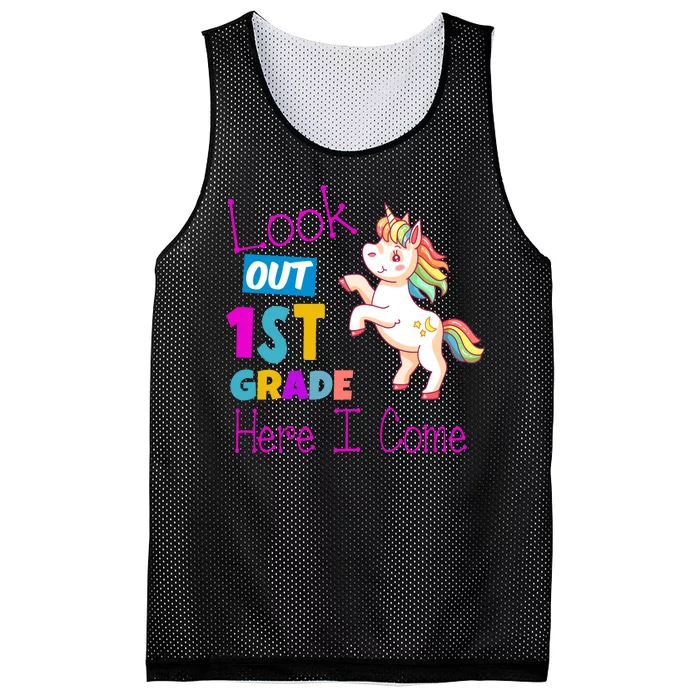 Look Out 1st Grade Here I Come Mesh Reversible Basketball Jersey Tank