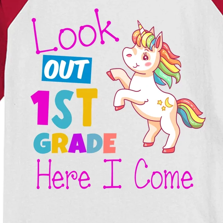 Look Out 1st Grade Here I Come Kids Colorblock Raglan Jersey