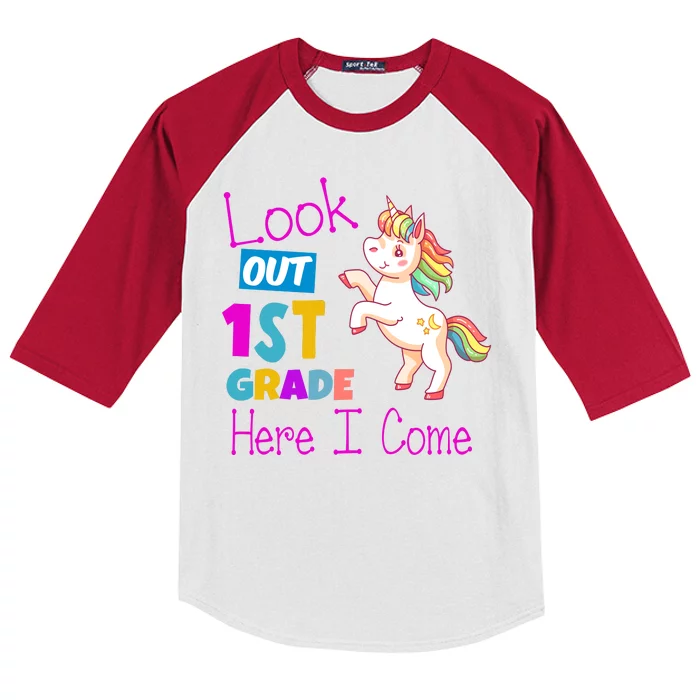 Look Out 1st Grade Here I Come Kids Colorblock Raglan Jersey