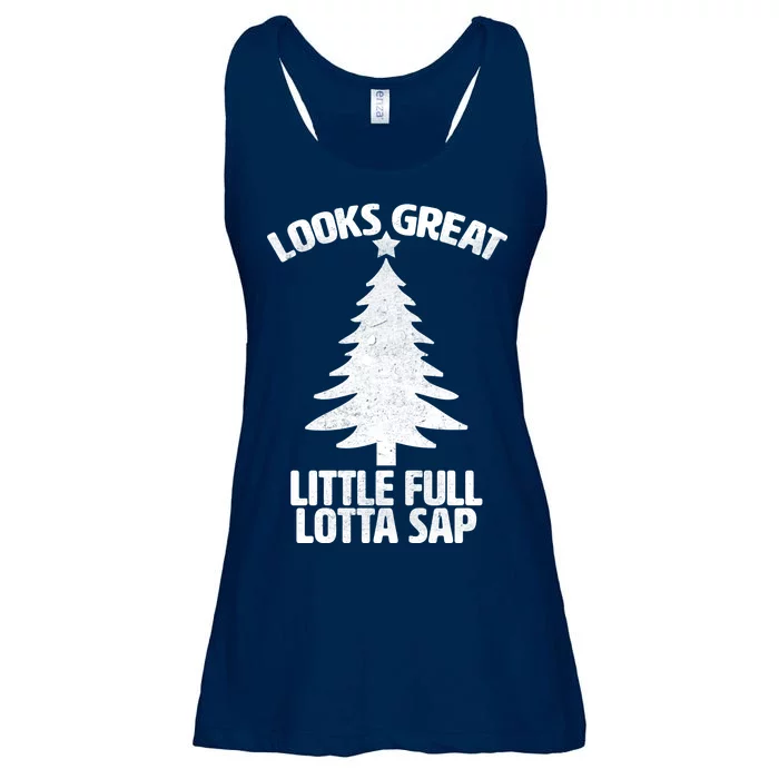 Looks Great Little Full Lotta Sap Funny Christmas Ladies Essential Flowy Tank