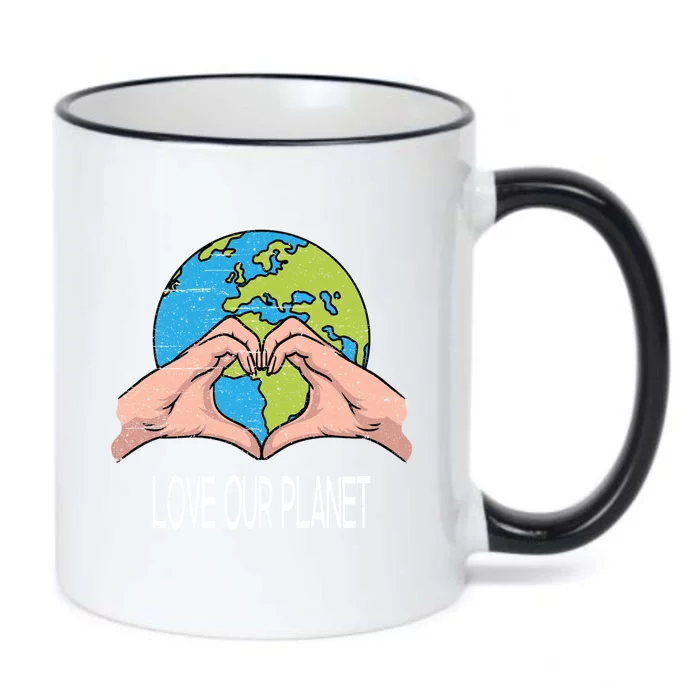 Love Our Planet Recycle Save The Environt Earth Day Funny Gift Black Color Changing Mug