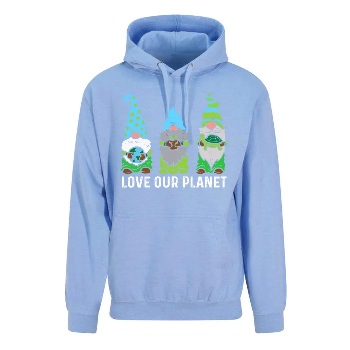 Love Our Planet Gnomes Earth Day Cute Gift Unisex Surf Hoodie