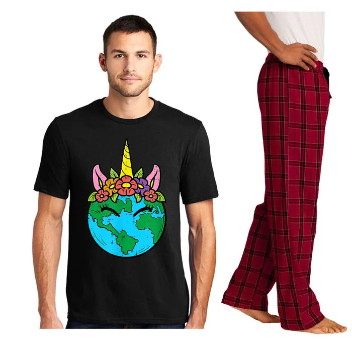 Love Our Planet Unicorn Head Earth Day Cute Gift Pajama Set