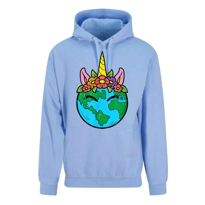 Love Our Planet Unicorn Head Earth Day Cute Gift Unisex Surf Hoodie