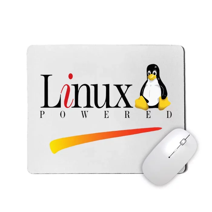 Linux Os Powered By Linux Tux Penguin Mousepad