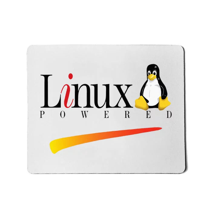 Linux Os Powered By Linux Tux Penguin Mousepad