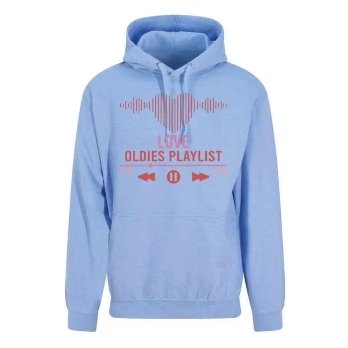 Love Oldies Playlist Heart Music Unisex Surf Hoodie