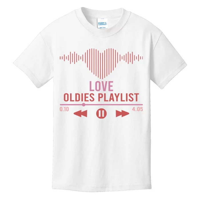 Love Oldies Playlist Heart Music Kids T-Shirt