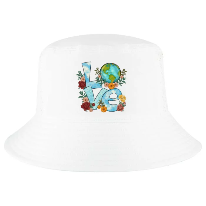 Love Our Planet Floral Earth Day Cool Comfort Performance Bucket Hat